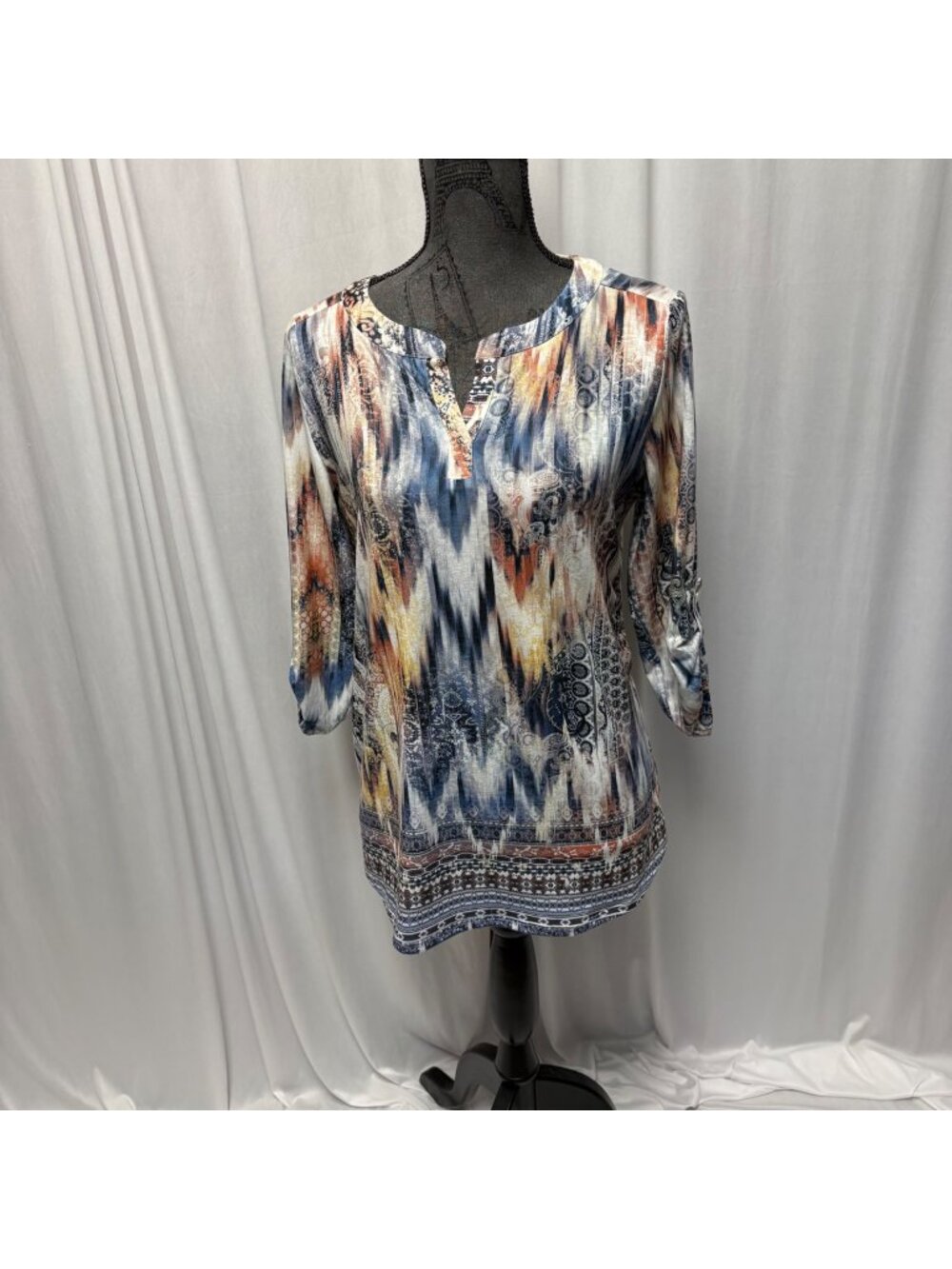 OneWorld Knit Top Womens Size Small Boho Southwestern Print Lightweight Tunic